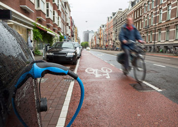 electric car and bicycle commuter
